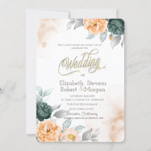 Watercolor Green Roses Invitation