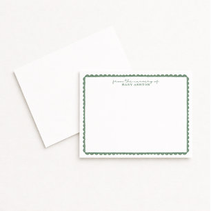 Watercolor Green Scalloped Nursery Note Card