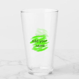 Watercolor green simple minimal add your text name glass