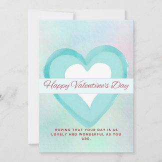 WATERCOLOR GREEN VALENTINE’S DAY GREETING CARD 