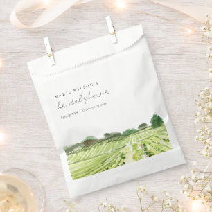Watercolor Green Winery Vineyard Bridal Shower Favour Bag