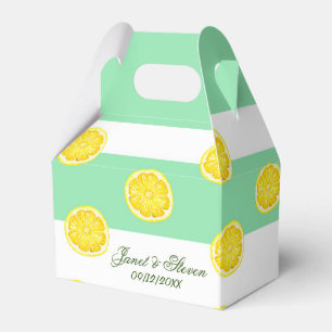 Watercolor Green Yellow Lemon Favour Box
