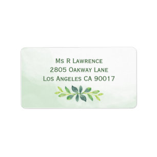 Watercolor Greenery Address Labels
