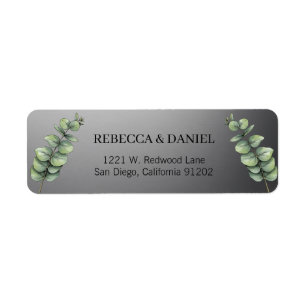 Watercolor Greenery and Eucalyptus Leaves Label Return Address Label