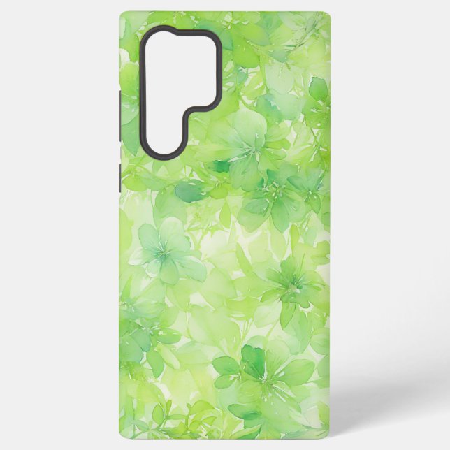 Watercolor Greenery and Flowers Phone Case (Back)