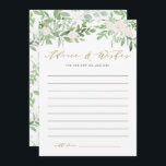 Watercolor Greenery and White Flower Wedding Advice Card<br><div class="desc">Give your advice and well wishes to the newlyweds with this whimsical wedding advice card. It features watercolor illustrations of greenery and white flowers with matching botanical pattern. This greenery advice and wishes card is perfect for spring and winter weddings.</div>
