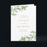 Watercolor Greenery and White Flowers Wedding Program<br><div class="desc">Add a personal and elegant touch to your wedding ceremony with our customisable wedding program booklet, featuring a watercolor design of lush greenery and soft white flowers. This greenery wedding program booklet is the perfect way to guide your guests through your special day. Personalise your beautiful wedding program with details...</div>