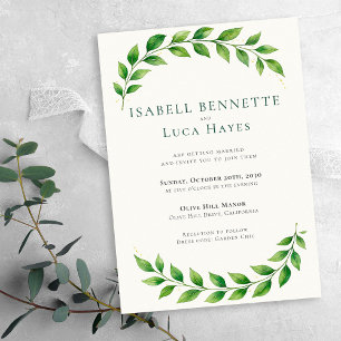 Watercolor Greenery Arch Wedding Invitation