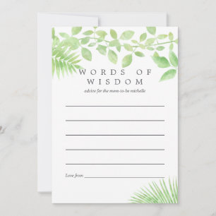 Watercolor Greenery Baby Shower Advice for Mother