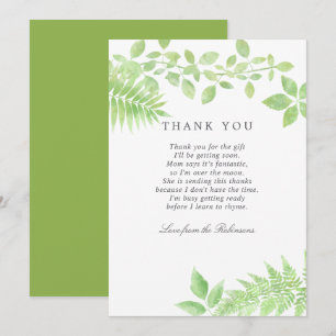 Watercolor Greenery Baby Shower Thank You