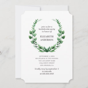 Watercolor greenery botanical bachelorette party invitation