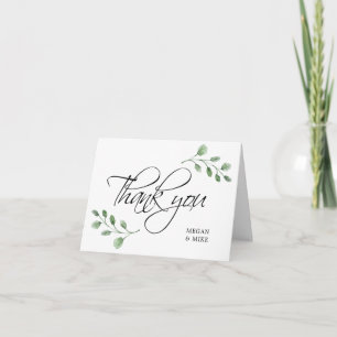 Watercolor Greenery Bridal WEDDING Thank You PHOTO