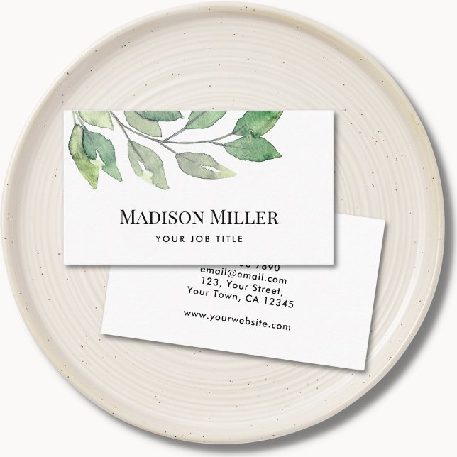 Watercolor Greenery Business Card (Creator Uploaded)