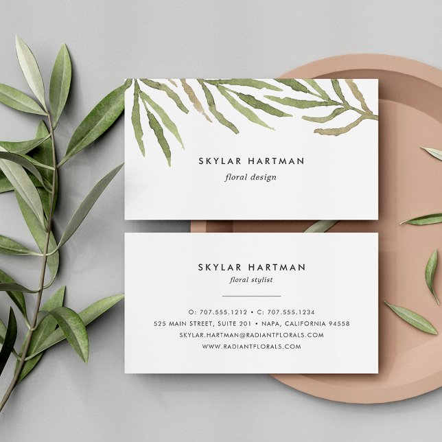 Watercolor Greenery Business Card (Creator Uploaded)