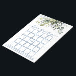 Watercolor Greenery Dusty Blue Bridal Shower Bingo Notepad<br><div class="desc">Modern Elegant Watercolor Botanical Greenery Bridal Shower Bingo Sheets Notepad includes eucalyptus leaves,  green botanical foliage,  dusty blue leaves and other beautiful botanical greenery. Trendy Calligraphy Script. Dusty Blue.</div>