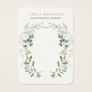 Watercolor Greenery Earring Jewellery Display Card