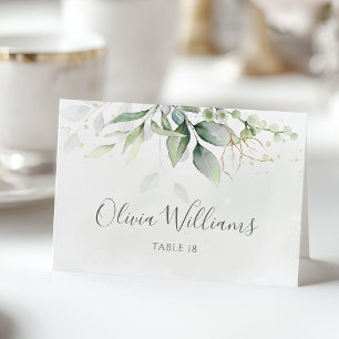 Watercolor Greenery Elegant Wedding Place Card
