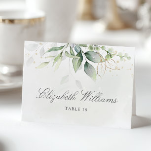 Watercolor Greenery Elegant Wedding Place Card