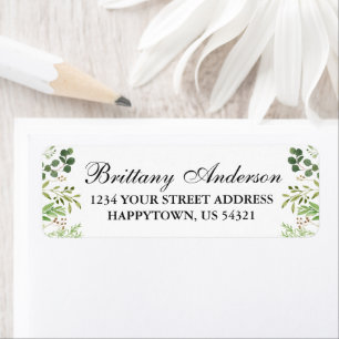 Watercolor Greenery Eucalyptus Return Address Label
