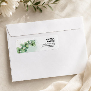 Watercolor Greenery Eucalyptus Return Address Label