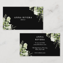 Watercolor Greenery Floral Black And White