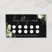 Watercolor Greenery Floral Black and White
