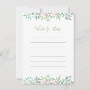 Watercolor Greenery Floral Wishes Baby Shower Advice Card