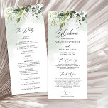 Watercolor Greenery foliage boho wedding Program<br><div class="desc">Watercolor Greenery foliage boho wedding program personalised,  Blush Roses ©</div>