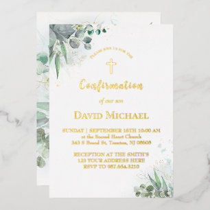 watercolor greenery foliage   Confirmation