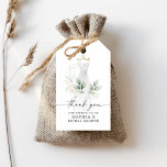 Watercolor Greenery Gold Bridal Shower Thank You Gift Tags<br><div class="desc">This elegant design features a soft watercolor bouquet of eucalyptus,  greenery and gold embellishments wrapping around a painted dress. Click the Personalise and "Click to customise further" button to edit the script wording's colour. See the entire collection for more matching items!</div>