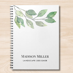 Watercolor Greenery Notebook