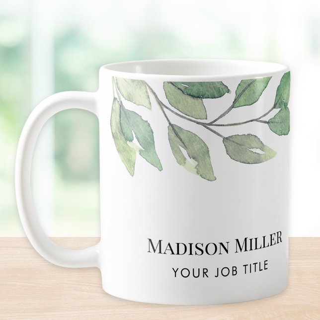 Watercolor Greenery Office Coffee Mug (Creator Uploaded)