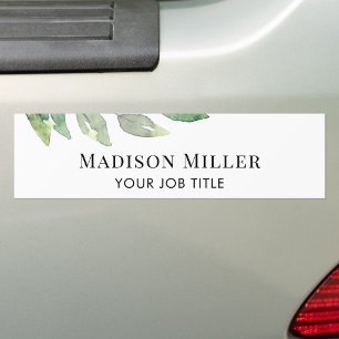 Watercolor Greenery Personalised  Bumper Sticker