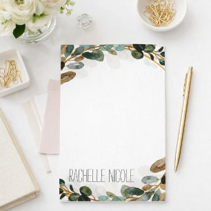 Watercolor Greenery Personalised Stationery