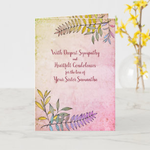 Watercolor Greenery Personalized Sympathy Card