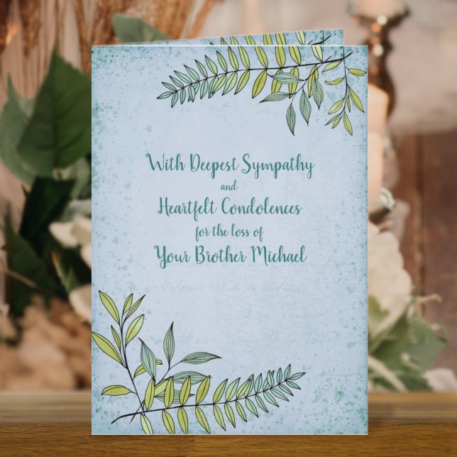 Watercolor Greenery Personalized Sympathy Card (Watercolor Greenery Personalized Sympathy Card)
