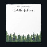 Watercolor Greenery Pine Trees Personalised  Notepad<br><div class="desc">greenery watercolor pine trees personalised notepad</div>