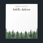 Watercolor Greenery Pine Trees Personalised  Notepad<br><div class="desc">greenery watercolor pine trees personalised notepad</div>