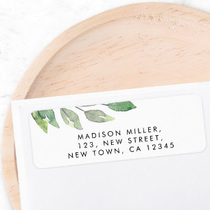  Watercolor Greenery Return Address Return Address Label