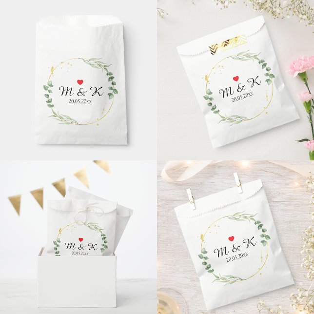 Watercolor Greenery Wedding  Favour Bag (Watercolor Greenery Wedding Favor Bag)