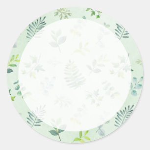 Watercolor Greenery Wedding Favour Stickers