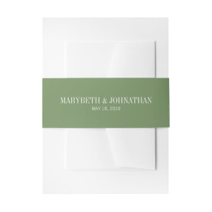 Watercolor Greenery Wedding Invitation Belly Band
