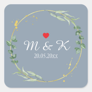Watercolor Greenery Wedding  Square Sticker