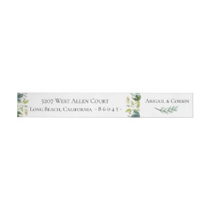 Watercolor Greenery Wrap Around Label