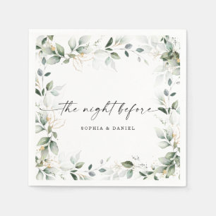 Watercolor GreeneryRehearsal Dinner Night Before Napkin