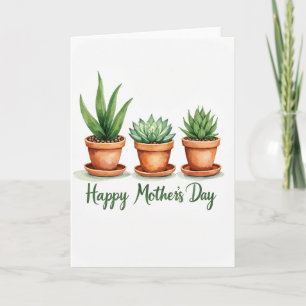 Watercolor Greens Mothers Day Card