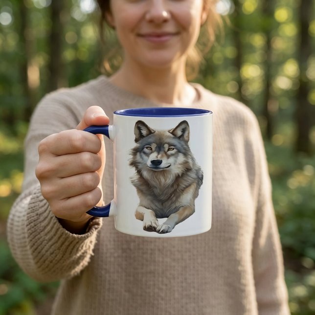 Watercolor Grey Wolf Mug (Creator Uploaded)
