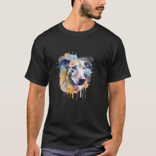 Watercolor Greyhound Dog Colourful Splash Long Sle T-Shirt