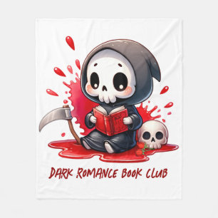 Watercolor Grim Reaper Book Lover Fleece Blanket