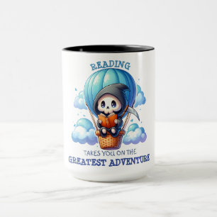 Watercolor Grim Reaper Book Lover Mug